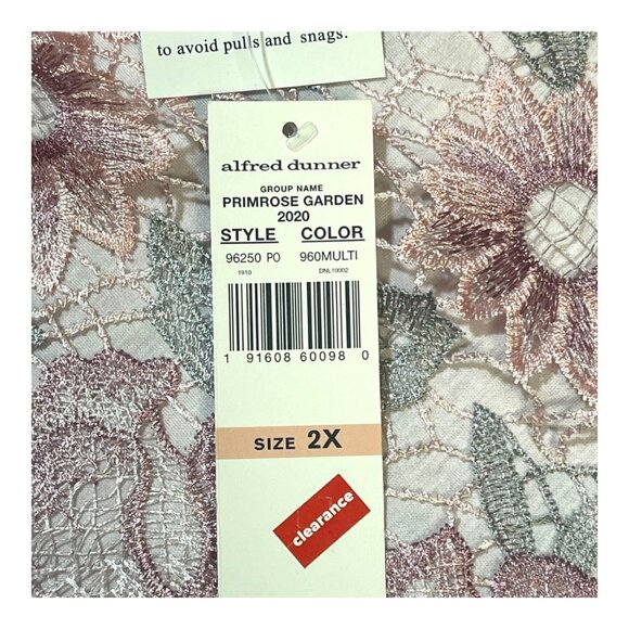 Alfred Dunner Woman Primrose Garden Floral Lace Top 2X Pink NEW Short Sleeve - Picture 4 of 7